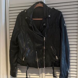 Mauritius Black Leather Biker Jacket